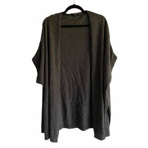 LUSSO CASHMERE Open Cardigan Sweater Grey S/M